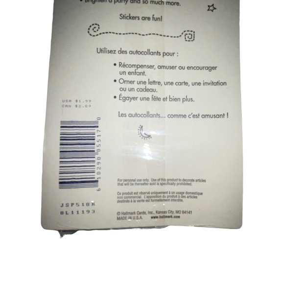 NWT Hallmark Heartline Bee Stickers Glittery Purple Vintage Y2K Made in USA - Picture 5 of 5